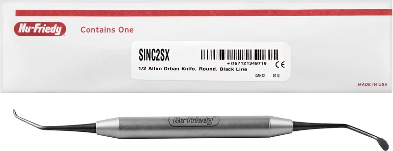 Küretten Sinus  Stück  Figur 2, Griff kurz, Black Line