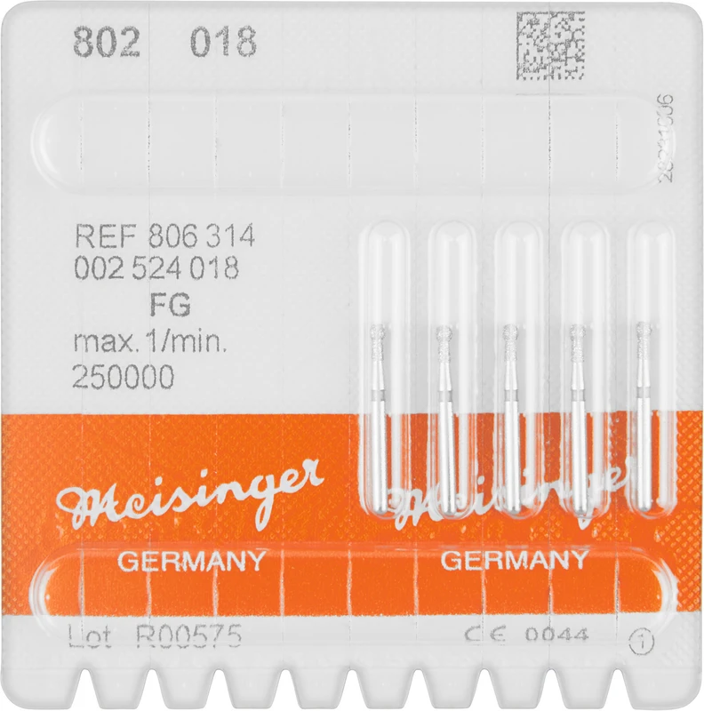 Diamanten 802  Packung  5 Stück blau mittel, FG, Figur 002 Kugel, 3,5 mm, ISO 018