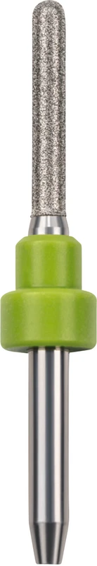 CAD\CAM Diamant Schleifer  Stück  diamantiert, grün, Schaft-Ø 3 mm, Figur ZGB2-125D, Kopflänge: 15 mm, ISO 025