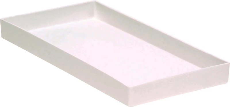 Cabinet Tray Nr. 19  Stück  9,2 x 19,7 cm, weiß, ohne Einteilung