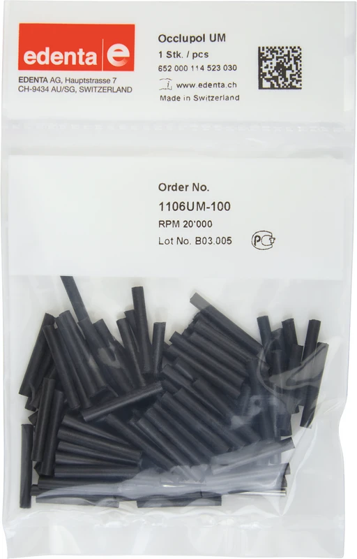 Occlupol  Packung  100 Stück unmontiert, schwarz, Figur 114, 22 mm, ISO 030