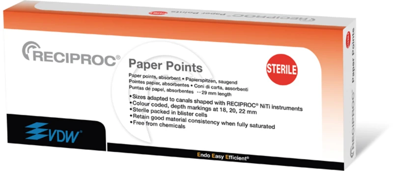 RECIPROC® Papierspitzen  Packung  144 Stück ISO 025