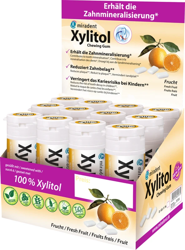 Xylitol Chewing Gum  Display  12 x 30 Stück Fresh Fruit