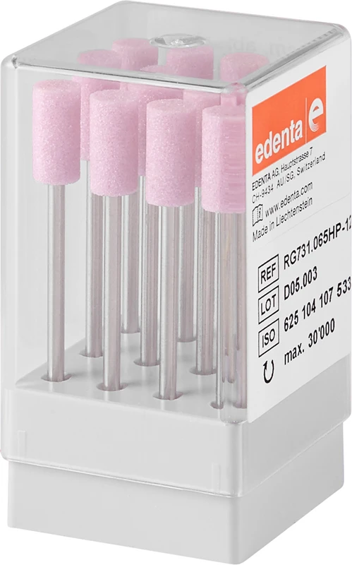 Keramische Schleifer R  Packung  12 Stück rosa grob, HP, Figur 107, 13 mm, ISO 065