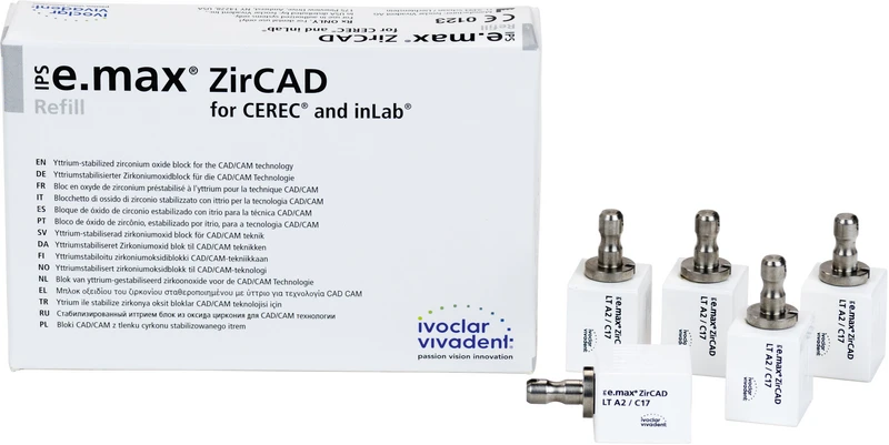 IPS e.max ZirCAD for CEREC\Inlab  Packung  5 Stück LT A2 C17