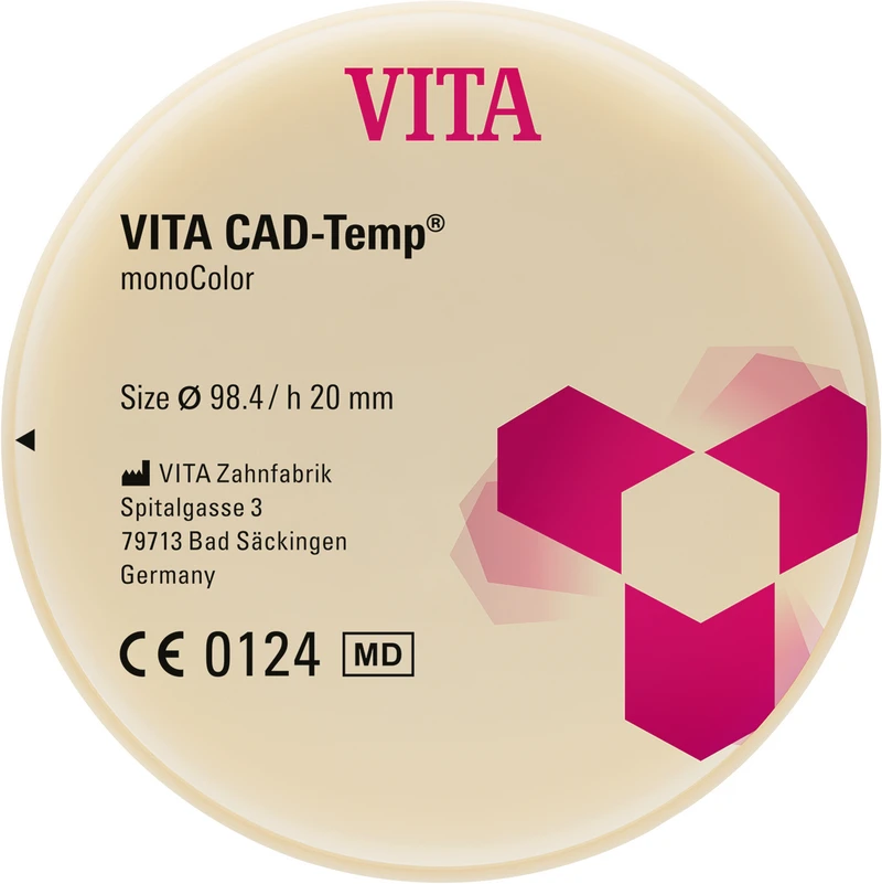 VITA CAD-Temp® monoColor DISC  Stück  Ø 98 mm, H 20 mm, 1M2T