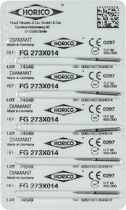 Diamantschleifer 273  Packung  5 Stück schwarz x-grob, FG, Figur 273, 8 mm, ISO 014