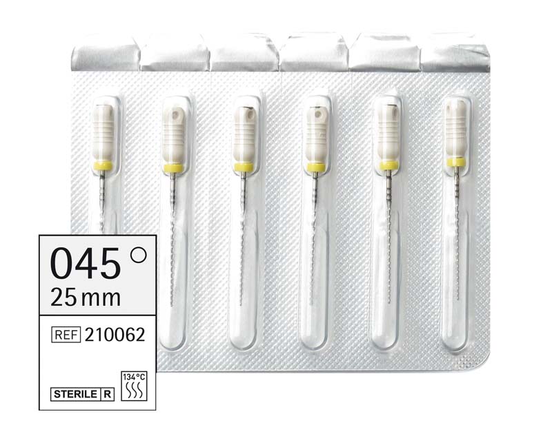 Omni Hedstroemfeilen steril  Packung  6 Stück steril, 25 mm, ISO 045