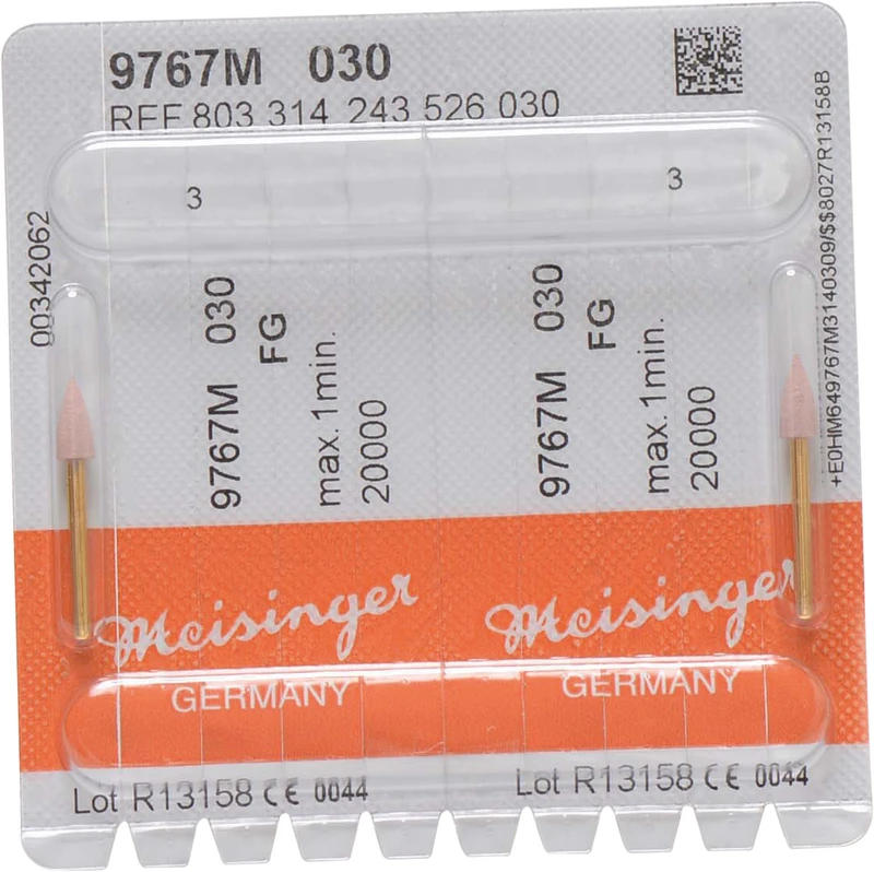 Diamantpolierer 9767  Packung  2 Stück grau fein, FG, Figur 243, 6,5 mm, ISO 030