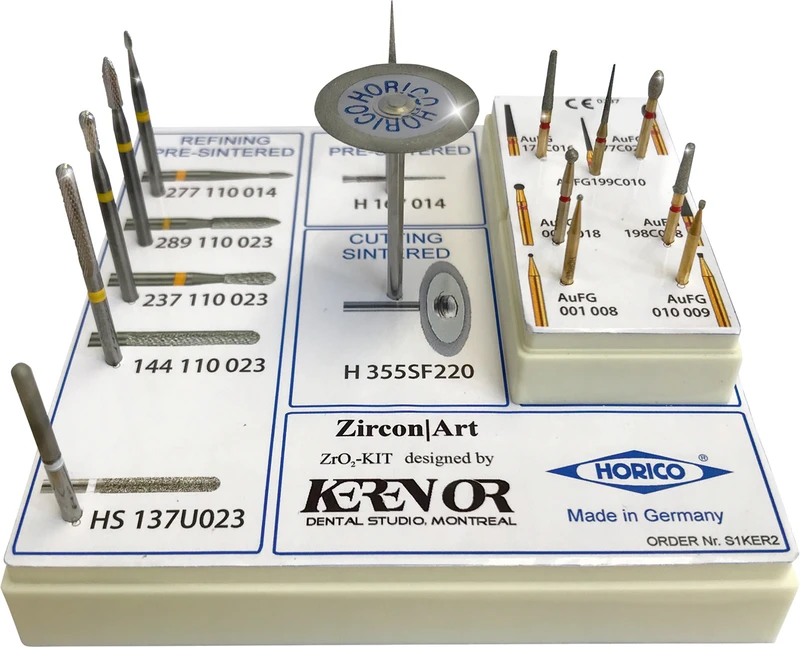 S1KER2 Zirkonbearbeitung   Set  9 Schleifer, 4 Fräser, 1 Diamantscheibe