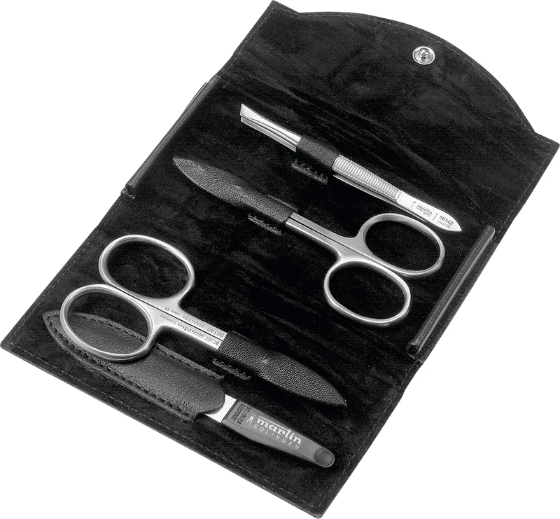 Manikür-Set   Set  2 Schere, 1 Pinzette, 1 Feile, 1 Tasche