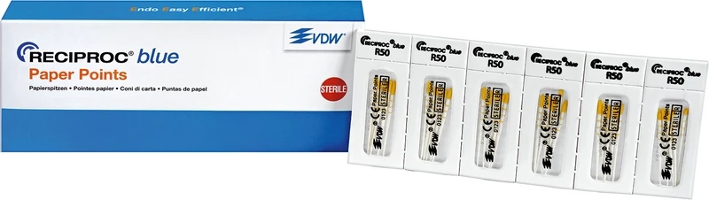 RECIPROC® blue Papierspitzen  Sortiment  180 Stück (90x ISO 025, 60x ISO 040, 30x ISO 050)