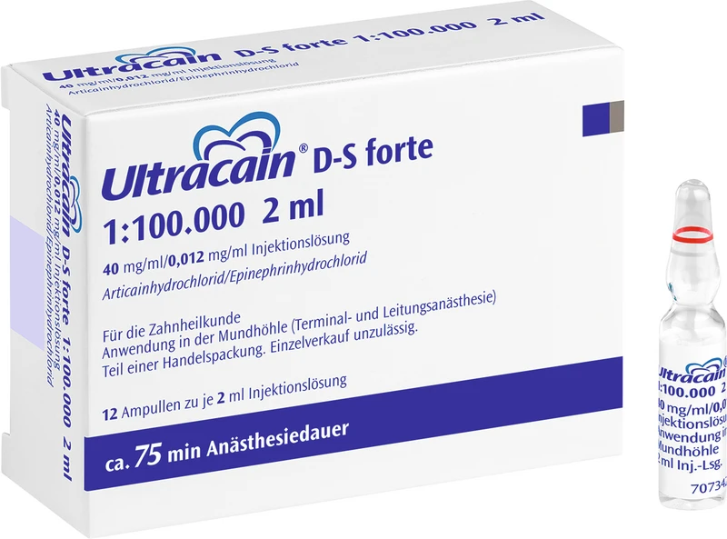 Ultracain® D-S forte 1:100.000   Packung  96 x 2 ml DS-forte, 1:100.000