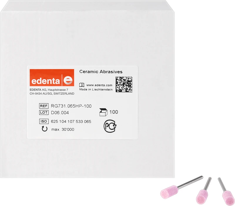 Keramische Schleifer R  Packung  100 Stück rosa grob, HP, Figur 107, 13 mm, ISO 065