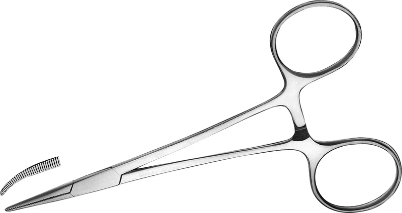 Arterienklemme nach Halstead-Mosquito  Stück  1894A\12.5, 12,5 cm, gebogen