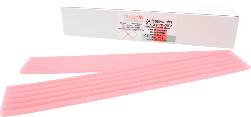 Aufstellwachs  Packung  220 g Stripes 5 x 5 mm, hellrosa