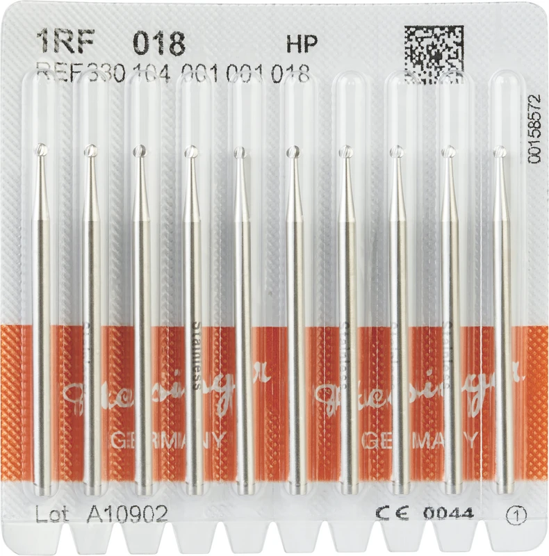 Stahlbohrer 1RF  Packung  10 Stück HP, Figur 001, ISO 018