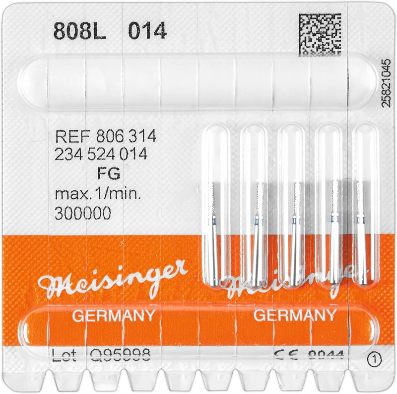 Diamanten 808  Packung  5 Stück blau mittel, FG, Figur 234 Birne lang, 5 mm, ISO 014