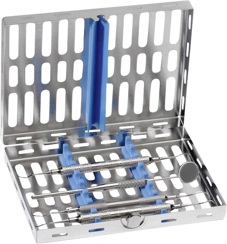 ALUMINIUM TRAY  Stück  Kassette 18 x 14 cm, für 8 Instrumente, blau