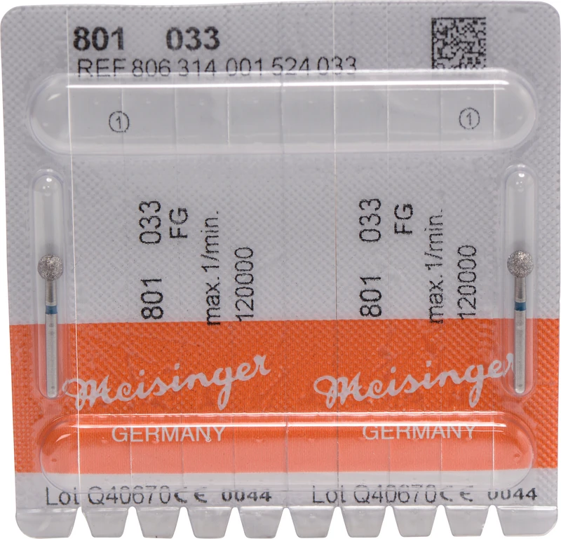 Diamanten 801  Packung  2 Stück blau mittel, FG, Figur 001 Rund, ISO 033