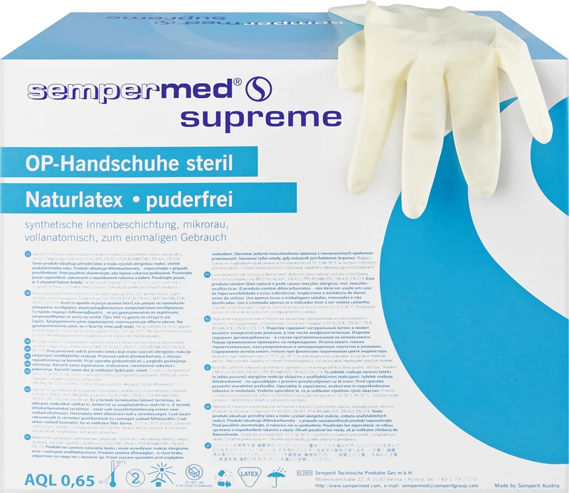 Sempermed® supreme  Packung  50 Paar puderfrei, naturweiß, Größe 6