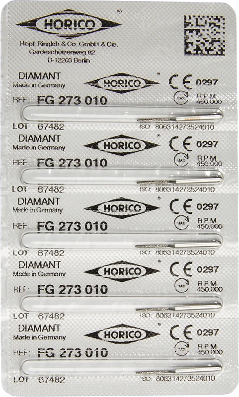 Diamantschleifer 273  Packung  5 Stück FG, Figur 273, 8 mm, ISO 010