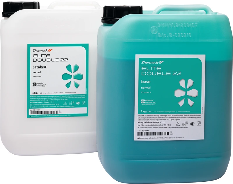 Elite Double 22   Kanister  5 kg Flasche Base, 5 kg Kanister Katalysator, türkis, normalabbindend