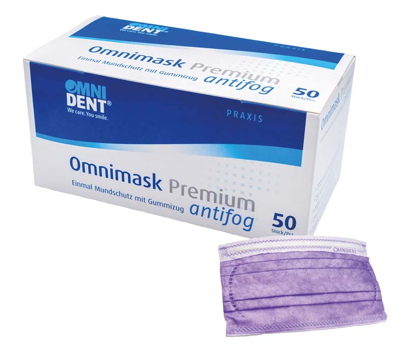 Omnimask Premium antifog  Packung  50 Stück mit Gummzug, lila