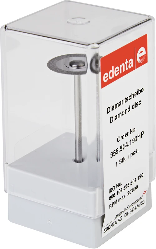 Diamantscheibe 355  Stück  gelb superfein, HP, Figur 355, 0,12 mm, ISO 190