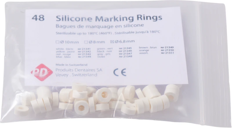 Markierungsringe  Packung  48 Stück weiß, Ø 6,8 mm