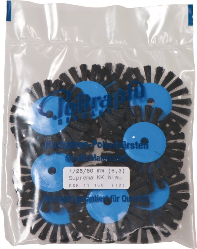 Suprema Rundbürsten  Packung  12 Stück mit Kunststoffkern extra schmal, Kern: 25 mm, Außen: 50 mm