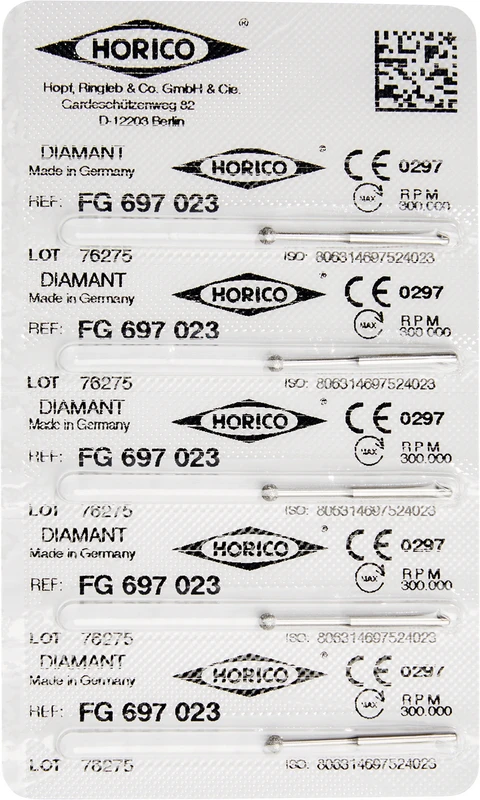 Diamantschleifer 697  Packung  5 Stück FG, Figur 697, ISO 023