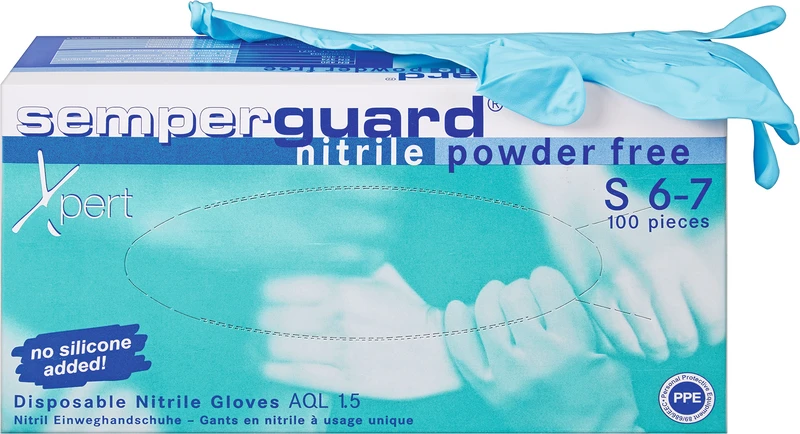 semperguard® Nitril Xpert puderfrei  Packung  100 Stück puderfrei, blau, S