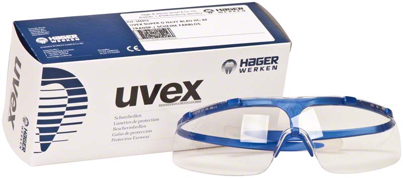 Hager iSpec® Super Lite Fit  Stück  Fassung blau, Scheibe farblos, UV-Bereich 2-1,2