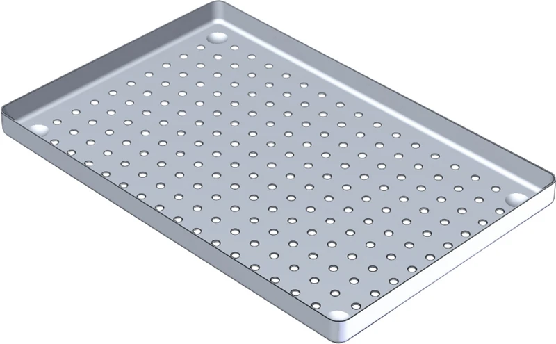 ALUMINIUM TRAY  Stück  Tray silber 28 x 18 cm, perforiert