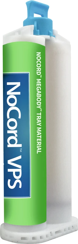 NoCord VPS  Packung  10 x 50 ml Dpoppelkartusche MegaBody Tray-Material, 12 SuperMixer Mischdüsen türkiser Ansatz