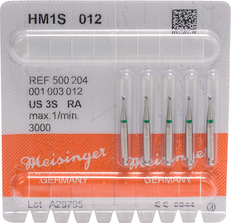 HM-Bohrer 1S  Packung  5 Stück schnittfr. Verz., grün, RA, Figur 001, ISO 012