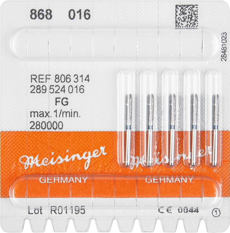 Diamanten 868  Packung  5 Stück blau mittel, FG, Figur 289 Torpedo, 8 mm, ISO 016
