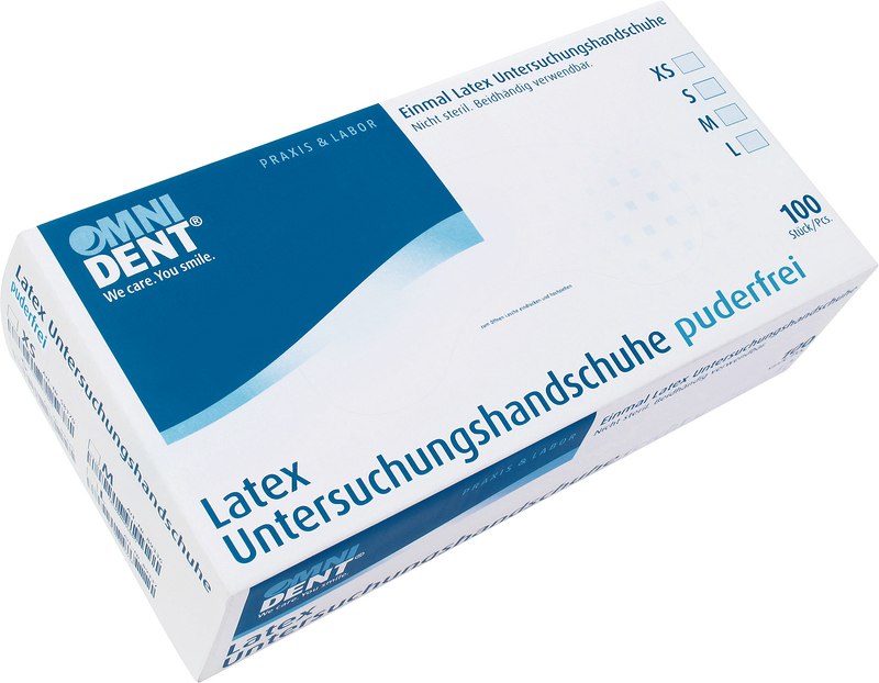 Omni Latex-Untersuchungshandschuhe puderfrei  Packung  100 Stück puderfrei, M