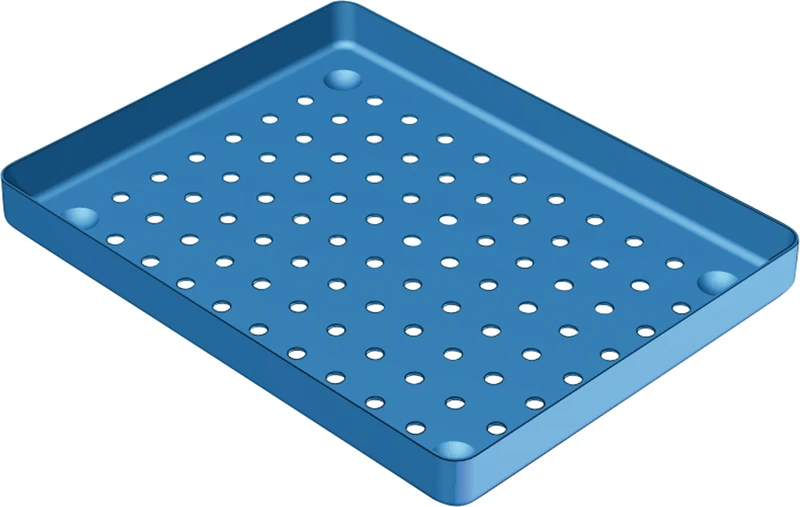 ALUMINIUM TRAY  Stück  Tray blau 18 x 14 cm, perforiert