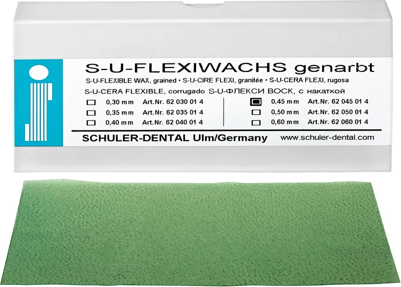 S-U-Flexiwachs  Packung  15 Stück genarbt, Stärke 0,45 mm