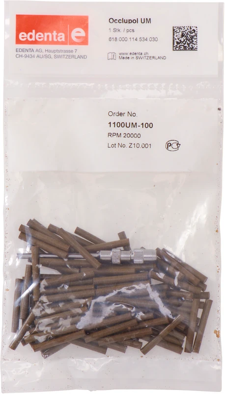 Occlupol  Packung  100 Stück unmontiert, braun supergrob, Figur 114, 22 mm, ISO 030