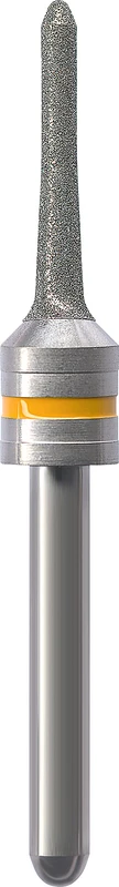 CAD\CAM Diamant Schleifer  Stück  diamantiert, gelb, Schaft-Ø 3 mm, Figur konisch, Kopflänge: 14 mm, ISO 018