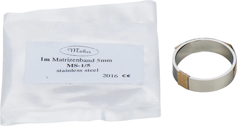 Matrizenband  Rolle  1 m Band, Höhe 5 mm, Stärke 0,05 mm