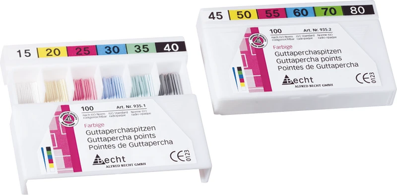 Guttaperchaspitzen farbig  Packung  100 Stück ISO 015