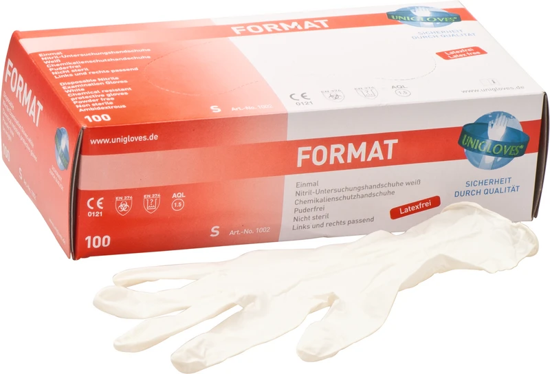 FORMAT  Packung  100 Stück puderfrei, weiß, S