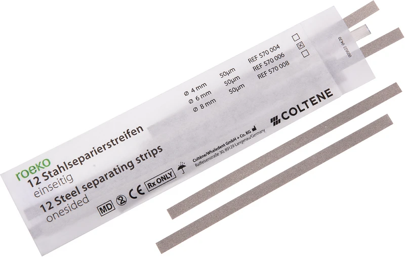 roeko Stahlseparierstreifen  Packung  12 Stück 6 mm, einseitig beschichtet