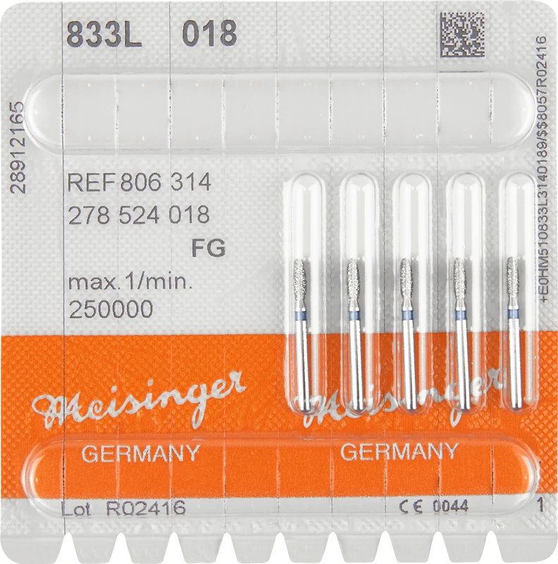 Diamanten 833  Packung  5 Stück blau mittel, FG, Figur 278 Ei, 5 mm, ISO 018