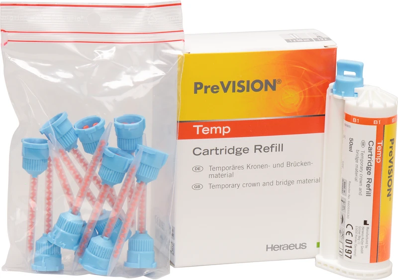 PreVISION® Temp  Refill Packung  50 ml Doppelkartusche B1, 12 Mixing Tips