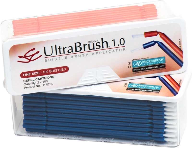 Ultrabrush® Bürstenapplikator  Packung  200 Stück fein blau\orange